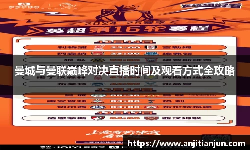 曼城与曼联巅峰对决直播时间及观看方式全攻略